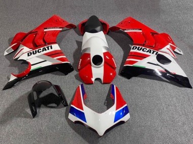 Erschwingliche Ducati Panigale V4 V4S Motorrad Verkleidung 2020-2021 - Weiss Rot Blau Glanzendes Schwarz