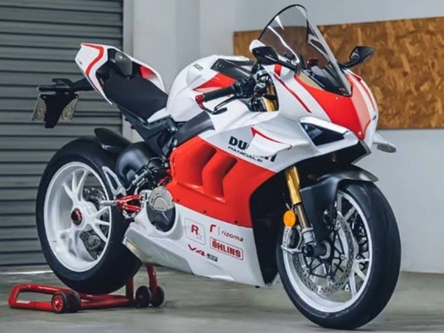 Erschwingliche Ducati Panigale V4 V4S Motorrad Verkleidung 2020-2021 - Weiss Rot
