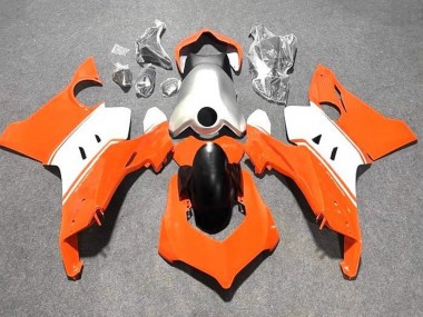 Erschwingliche Ducati Panigale V4 V4S Motorrad Verkleidung 2020-2021 - Weiss Silber Orange
