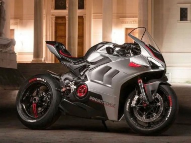 Erschwingliche Ducati Panigale V4 V4S Motorrad Verkleidung 2020-2021 - Silber Rot Schwarz
