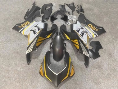 Erschwingliche Ducati Panigale V4 V4S Motorrad Verkleidung 2020-2021 - Weiss Gold Matt Schwarz