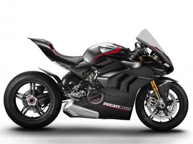 Erschwingliche Ducati Panigale V4 V4S Motorrad Verkleidung 2020-2021 - Silber Rot Glanzendes Schwarz Corse
