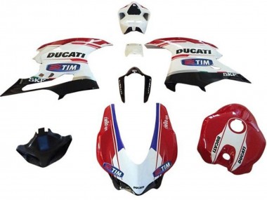 Erschwingliche Ducati 959/1299 Motorrad Verkleidung 2015-2020 - Weiss Rot Blau Glanzendes Schwarz Tim