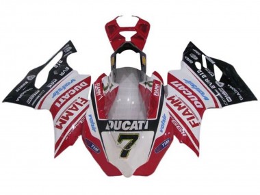 Erschwingliche Ducati Panigale 1199 Motorrad Verkleidung 2011-2014 - Weiss Rot Glanzendes Schwarz Fiamm Tim 7