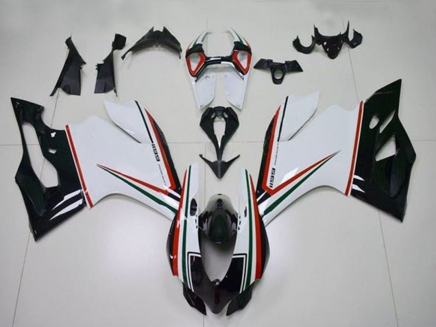 Erschwingliche Ducati Panigale 1199 Motorrad Verkleidung 2011-2014 - Weiss Rot Grun Glanzendes Schwarz