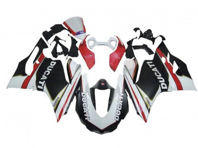 Erschwingliche Ducati Panigale 1199 Motorrad Verkleidung 2011-2014 - Weiss Rot Matt Schwarz