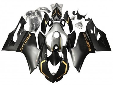 Erschwingliche Ducati Panigale 899 Motorrad Verkleidung 2011-2014 - Matt Schwarz Gold Silber Corse