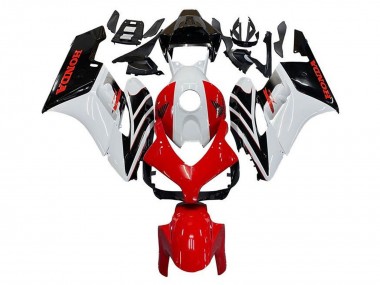 Erschwingliche Honda CBR1000RR Motorrad Verkleidung 2004-2005 - Weiss Rot Glanzendes Schwarz Streifen