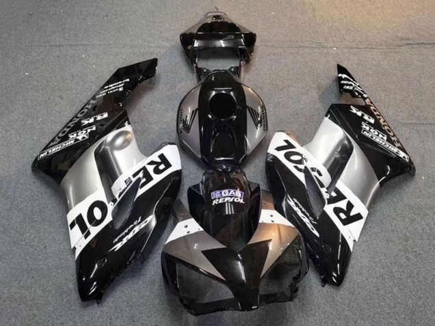 Erschwingliche Honda CBR1000RR Motorrad Verkleidung 2004-2005 - Silber Weiss Glanzendes Schwarz Repsol