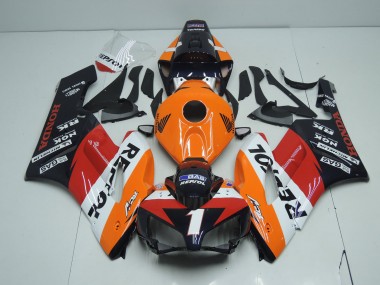 Erschwingliche Honda CBR1000RR Motorrad Verkleidung 2004-2005 - Orange Weiss Rot Glanzendes Schwarz Repsol RCV 1