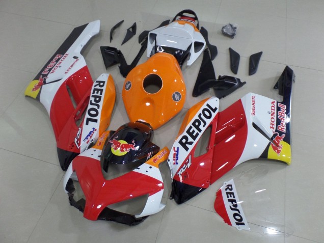 Erschwingliche Honda CBR1000RR Motorrad Verkleidung 2004-2005 - Orange Weiss Rot Glanzendes Schwarz Repsol Red Bull HRC