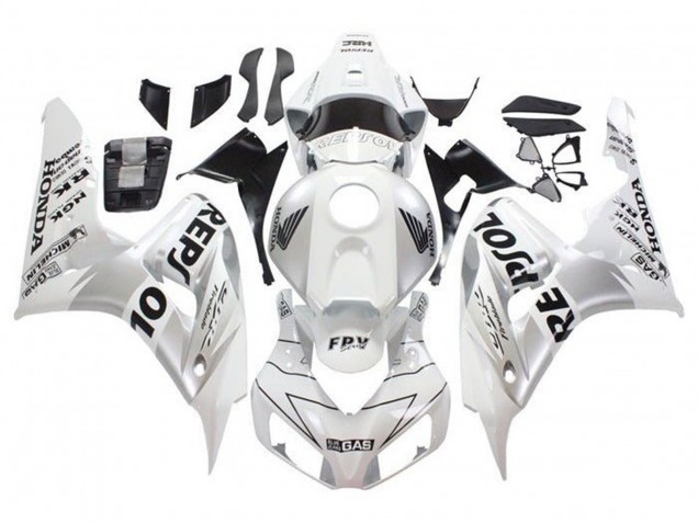 Erschwingliche Honda CBR1000RR Motorrad Verkleidung 2006-2007 - Weiss Silber Schwarz Repsol