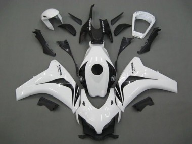 Erschwingliche Honda CBR1000RR Motorrad Verkleidung 2008-2011 - Weiss Glanzendes Schwarz