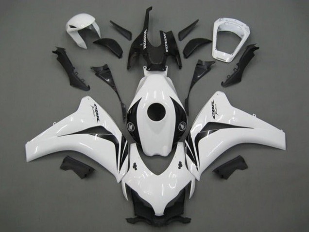 Erschwingliche Honda CBR1000RR Motorrad Verkleidung 2008-2011 - Weiss Glanzendes Schwarz