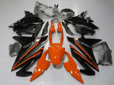 Erschwingliche Honda CBR500R Motorrad Verkleidung 2013-2015 - Orange Grau Glanzendes Schwarz