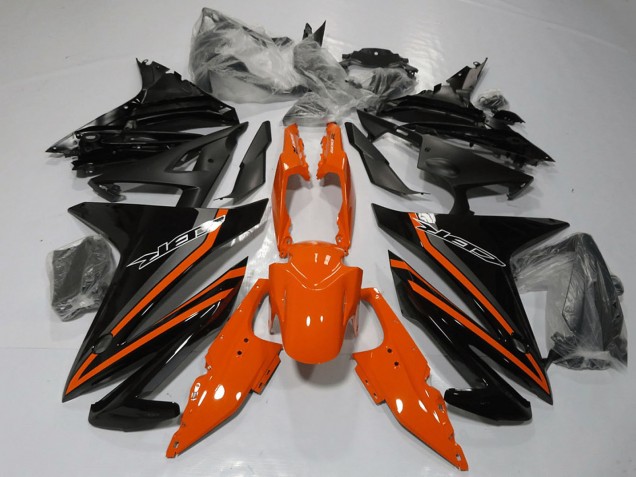Erschwingliche Honda CBR500R Motorrad Verkleidung 2013-2015 - Orange Grau Glanzendes Schwarz