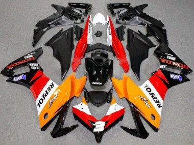 Erschwingliche Honda CBR500R Motorrad Verkleidung 2013-2015 - Orange Weiss Rot Glanzendes Schwarz Repsol