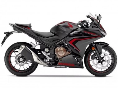 Erschwingliche Honda CBR500R Motorrad Verkleidung 2019-2021 - Matt Schwarz Rot Schwarz