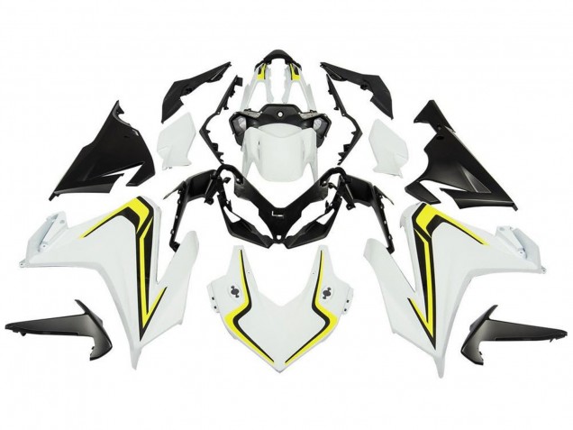 Erschwingliche Honda CBR500R Motorrad Verkleidung 2019-2021 - Weiss Gelb Schwarz