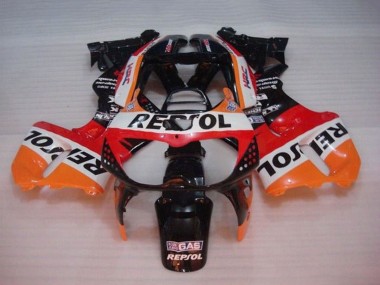 Erschwingliche Honda CBR900RR 893 Motorrad Verkleidung 1994-1995 - Orange Weiss Rot Glanzendes Schwarz Repsol