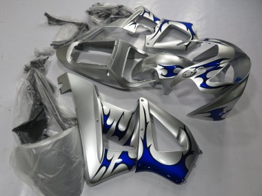Erschwingliche Honda CBR900RR 929 Motorrad Verkleidung 2000-2001 - Silber Blau Tribal