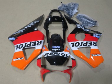 Erschwingliche Honda CBR900RR 954 Motorrad Verkleidung 2002-2003 - Orange Weiss Rot Glanzendes Schwarz Repsol