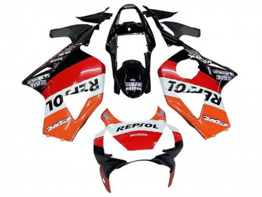 Erschwingliche Honda CBR900RR 954 Motorrad Verkleidung 2002-2003 - Weiss Orange Rot Glanzendes Schwarz Repsol