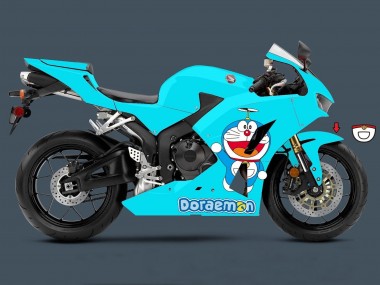 Erschwingliche Honda CBR600RR Motorrad Verkleidung 2013-2023 - Hellblau Doraemon