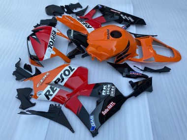 Erschwingliche Honda CBR600RR Motorrad Verkleidung 2013-2023 - Orange Weiss Rot Glanzendes Schwarz Repsol