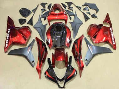 Erschwingliche Honda CBR600RR Motorrad Verkleidung 2009-2012 - Silber Rot Glanzendes Schwarz