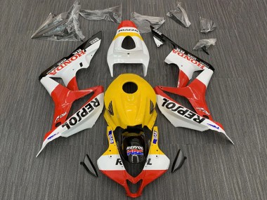 Erschwingliche Honda CBR600RR Motorrad Verkleidung 2007-2008 - Gelb Weiss Rot Glanzendes Schwarz Repsol HRC