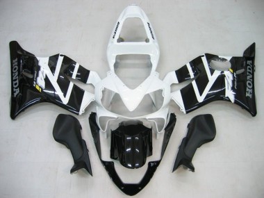 Erschwingliche Honda CBR600 F4i Motorrad Verkleidung 2001-2003 - Weiss Glanzendes Schwarz