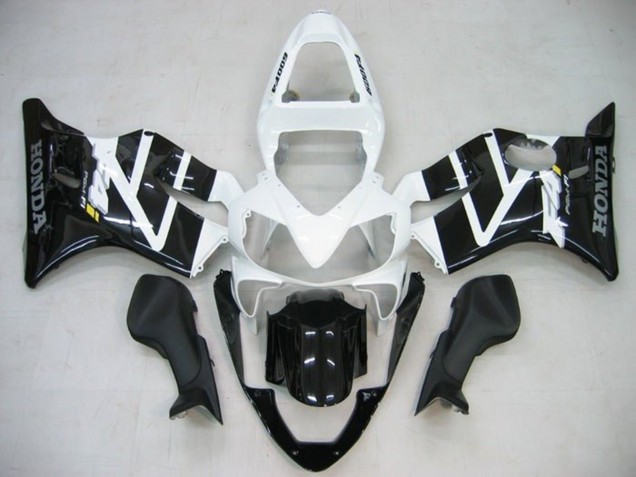 Erschwingliche Honda CBR600 F4i Motorrad Verkleidung 2001-2003 - Weiss Glanzendes Schwarz