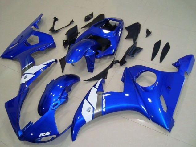 Erschwingliche Yamaha YZF R6 Motorrad Verkleidung 2003-2004 - Blau Weiss OEM Stil