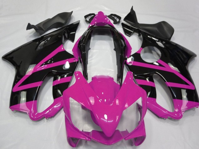 Erschwingliche Honda CBR600 F4i Motorrad Verkleidung 2004-2007 - Rosa Glanzendes Schwarz