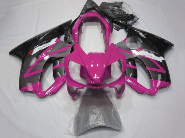 Erschwingliche Honda CBR600 F4i Motorrad Verkleidung 2004-2007 - Rosa Grau Glanzendes Schwarz