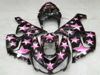 Erschwingliche Kawasaki ZX6R Motorrad Verkleidung 2005-2006 - Schwarz Rosa Stern