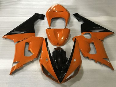 Erschwingliche Kawasaki ZX6R Motorrad Verkleidung 2005-2006 - Orange Schwarz