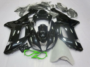 Erschwingliche Kawasaki ZX6R Motorrad Verkleidung 2007-2008 - Glanzendes Schwarz Neon Grun
