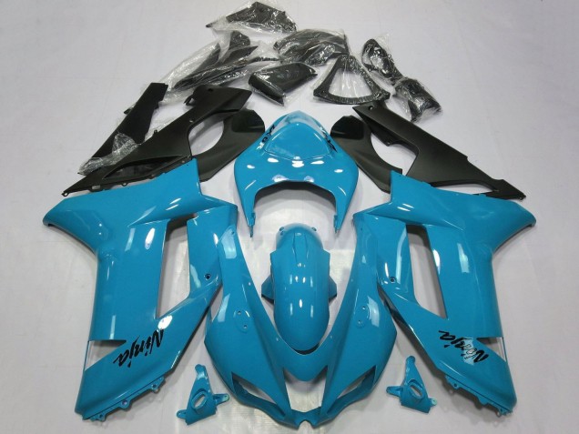 Erschwingliche Kawasaki ZX6R Motorrad Verkleidung 2007-2008 - Blau Schwarz
