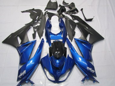 Erschwingliche Kawasaki ZX6R Motorrad Verkleidung 2007-2008 - Blau Matt Schwarz Weiss