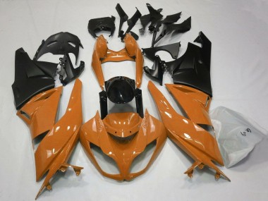 Erschwingliche Kawasaki ZX6R Motorrad Verkleidung 2007-2008 - Orange Schwarz Matt Schwarz