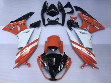 Erschwingliche Kawasaki ZX6R Motorrad Verkleidung 2007-2008 - Orange Weiss Schwarz