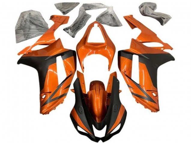 Erschwingliche Kawasaki ZX6R Motorrad Verkleidung 2007-2008 - Orange Matt Schwarz