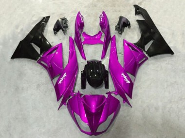 Erschwingliche Kawasaki ZX6R Motorrad Verkleidung 2009-2012 - Lila Glanzendes Schwarz