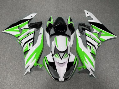 Erschwingliche Kawasaki ZX6R Motorrad Verkleidung 2009-2012 - Weiss Grun Schwarz