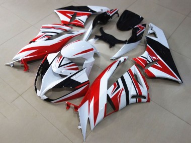 Erschwingliche Kawasaki ZX6R Motorrad Verkleidung 2009-2012 - Weiss Rot Schwarz