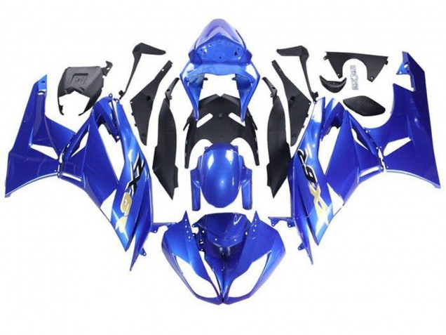 Erschwingliche Kawasaki ZX6R Motorrad Verkleidung 2009-2012 - Blau Schwarz Gold