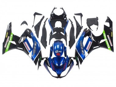 Erschwingliche Kawasaki ZX6R Motorrad Verkleidung 2009-2012 - Blau Glanzendes Schwarz Rot Grun