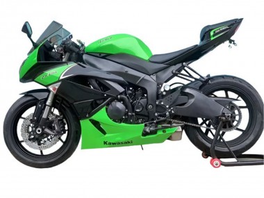 Erschwingliche Kawasaki ZX6R Motorrad Verkleidung 2009-2012 - Grun Matt Schwarz